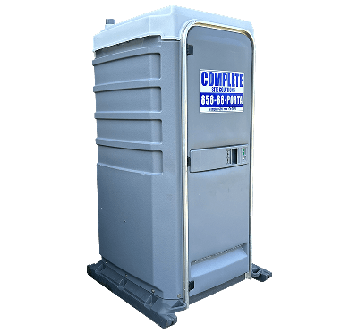 Blue deluxe portable toilet with built‑in sink for outdoor events and job sites in South Jersey