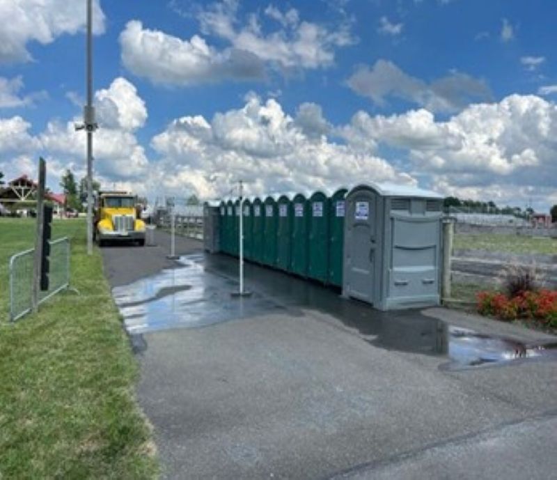Portable toilets transported for event setup in in Burlington Township, NJ